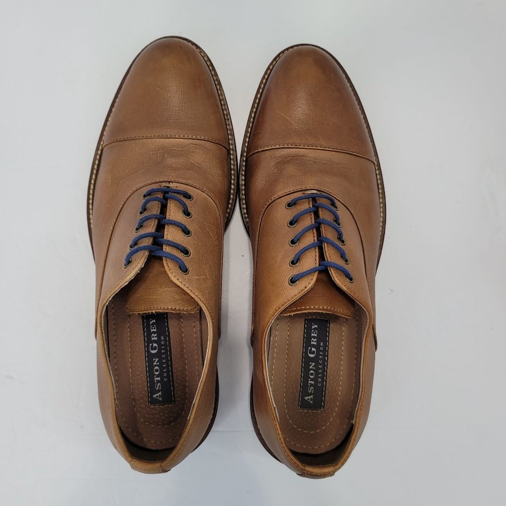 Aston Grey Collection Bandino Oxford Men's Tan Dress Shoes 1006838 US Size 8 - Picture 5 of 8
